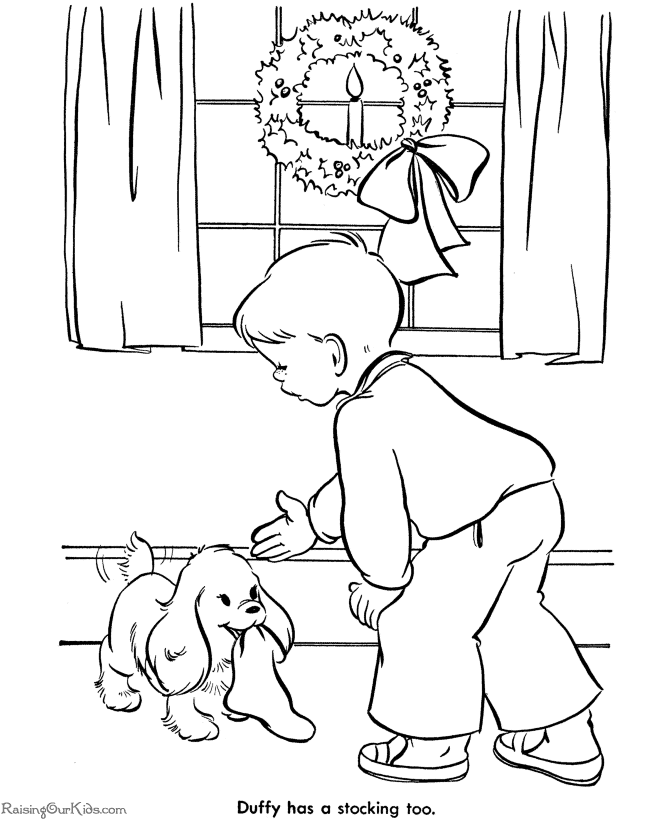 A stocking for Duffy - Christmas coloring page