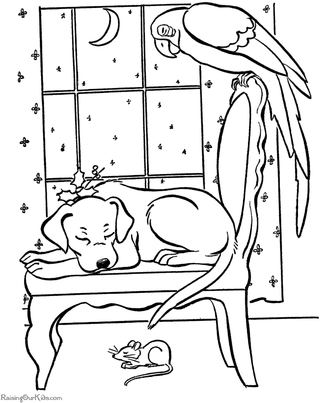 christmas dog printable coloring pages - photo #39