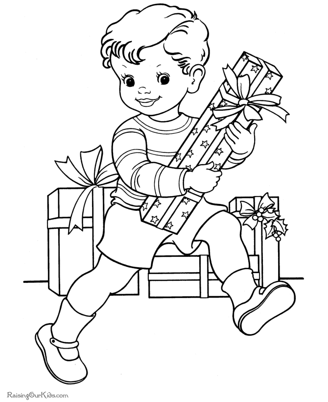 Christmas gift kid's printable coloring pages!