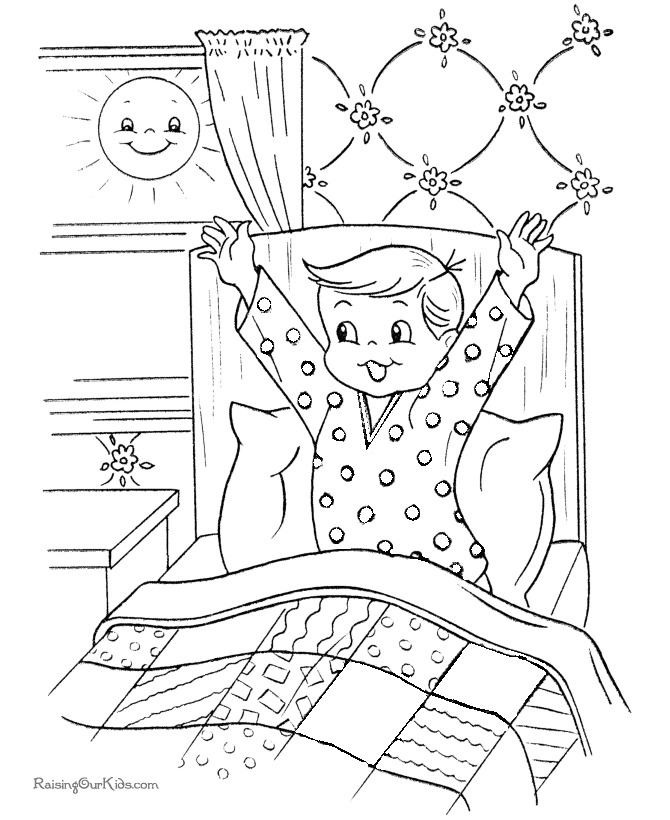 waking up coloring pages - photo #16