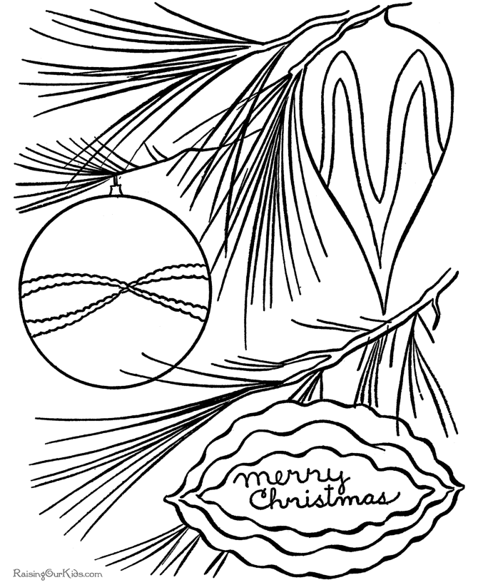 christmas tree ornaments coloring pages - photo #39