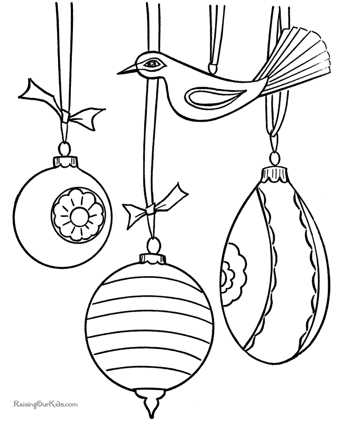Christmas Tree Ornament Coloring Page