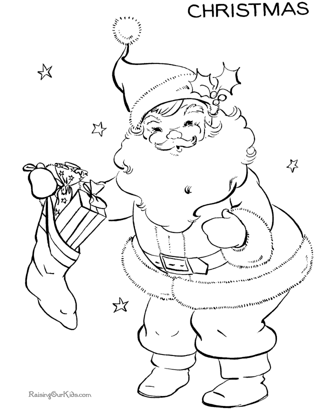 Santa Claus! - Free printable Christmas coloring pages