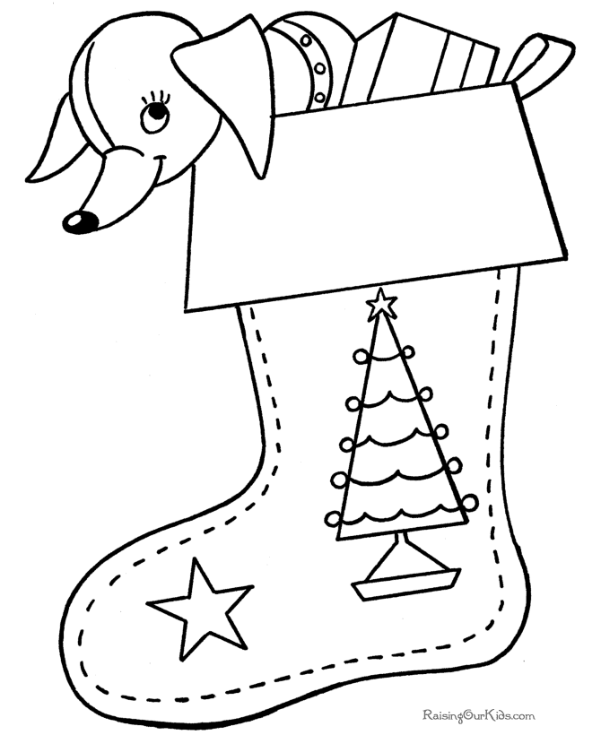 xmas stocking coloring pages - photo #31