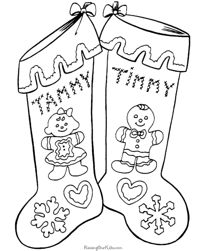 Free Christmas stocking coloring pages!