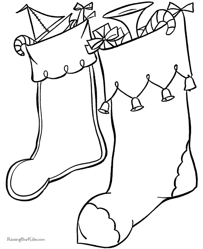 xmas stocking coloring pages - photo #32