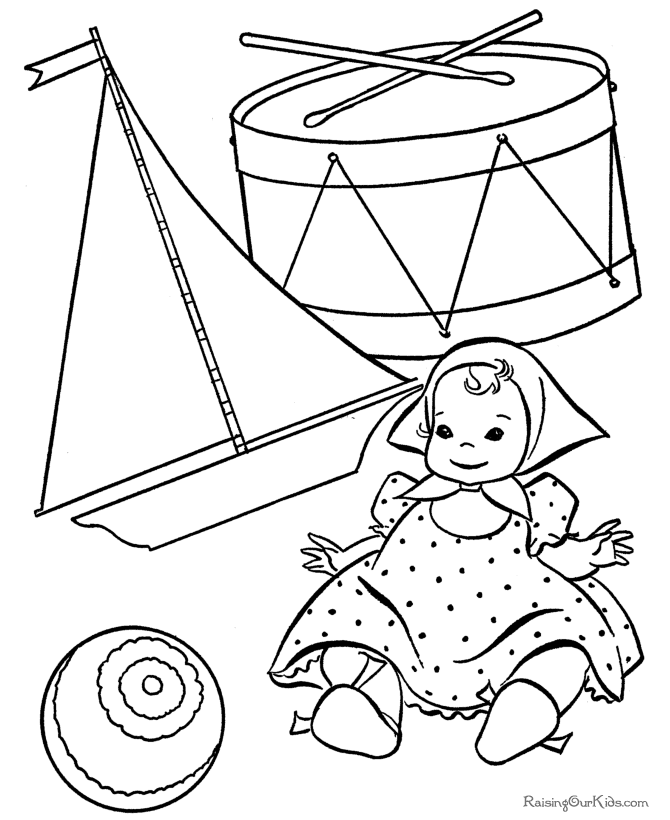 Printable Christmas Coloring Pages of Toys!