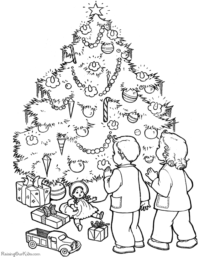 printable christmas tree coloring pages - photo #44