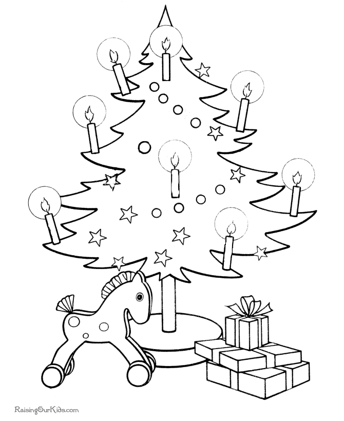 Kid's Free Printable Christmas Tree Coloring Pages!