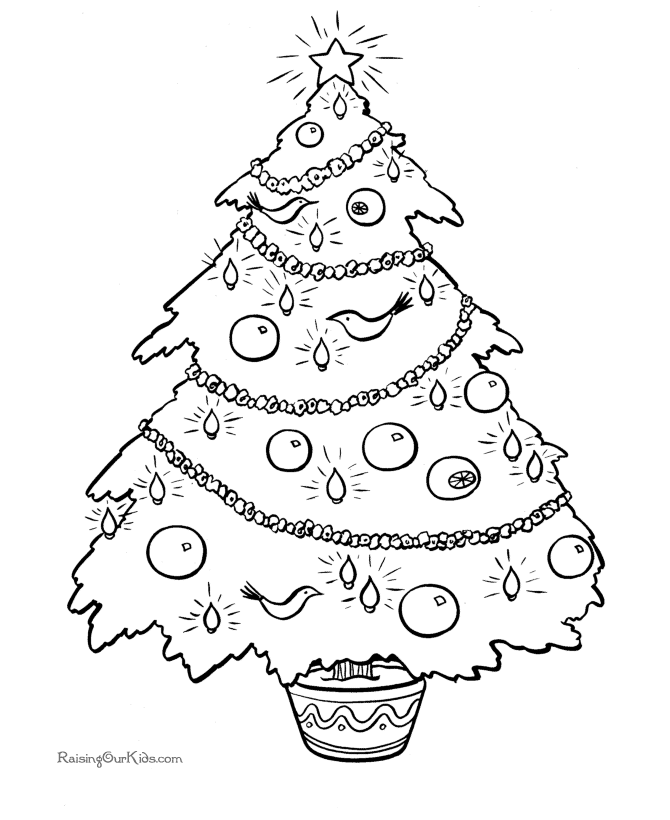 printable christmas tree coloring pages - photo #36