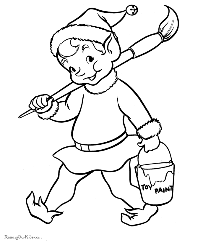 Free Christmas Elf Coloring Pictures!