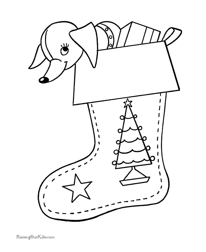 Free Printable Coloring Pictures - A Full Stocking!