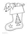 Christmas stocking coloring picture