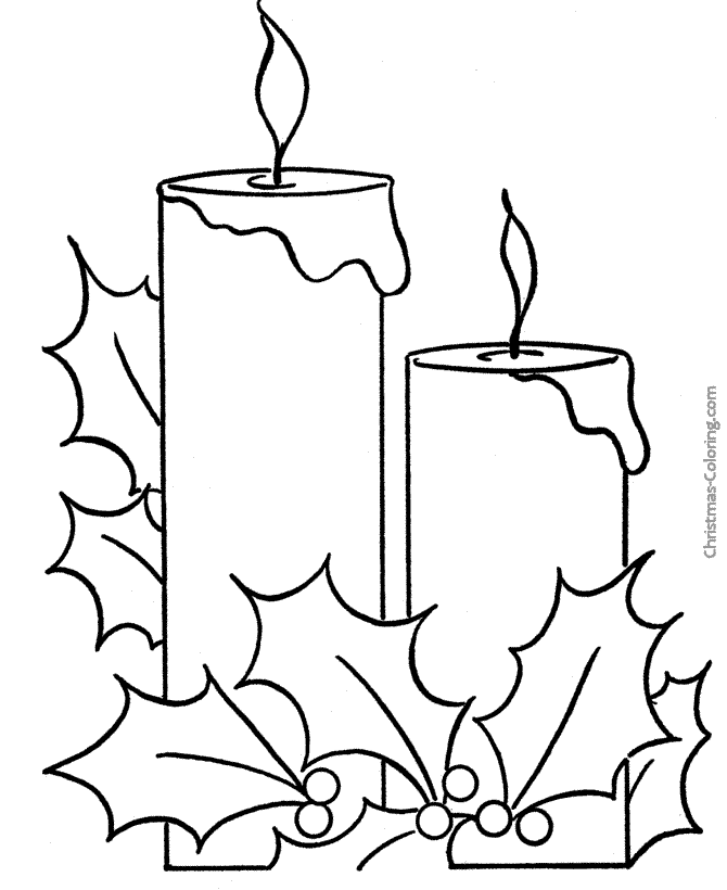 christmas candle coloring page