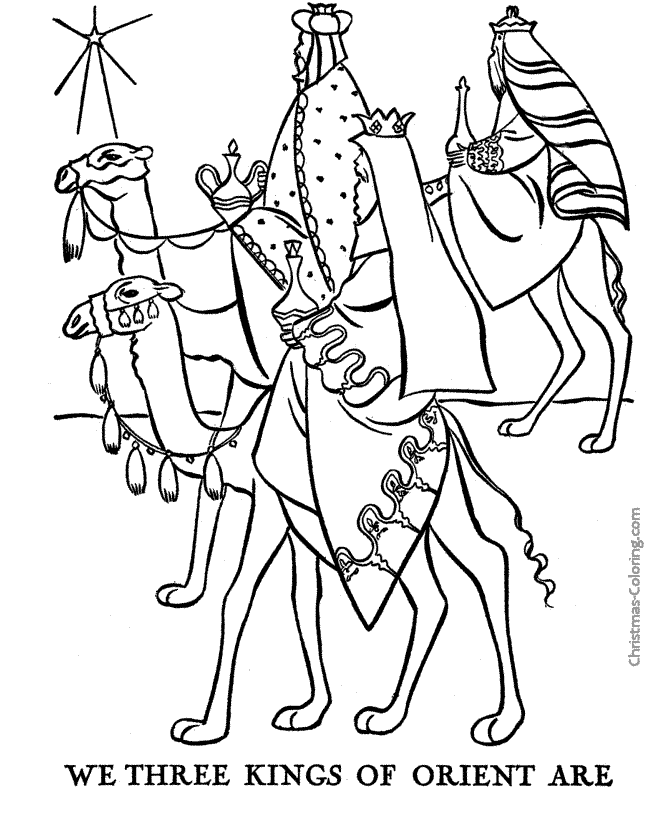 Three Wisemen coloring page The Christmas Story