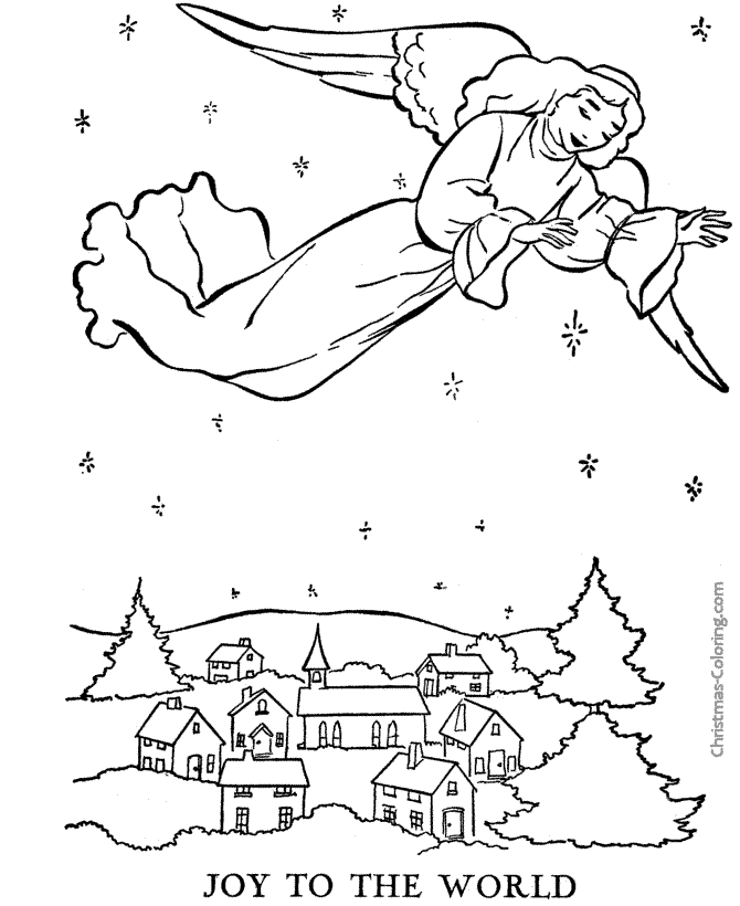 Joy to the World Christmas coloring page