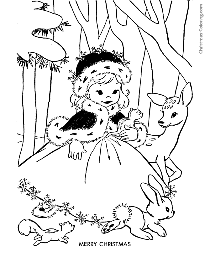 Merry Christmas kids coloring page to print