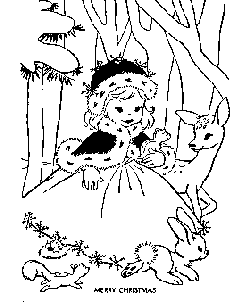 coloring page of Christmas kids