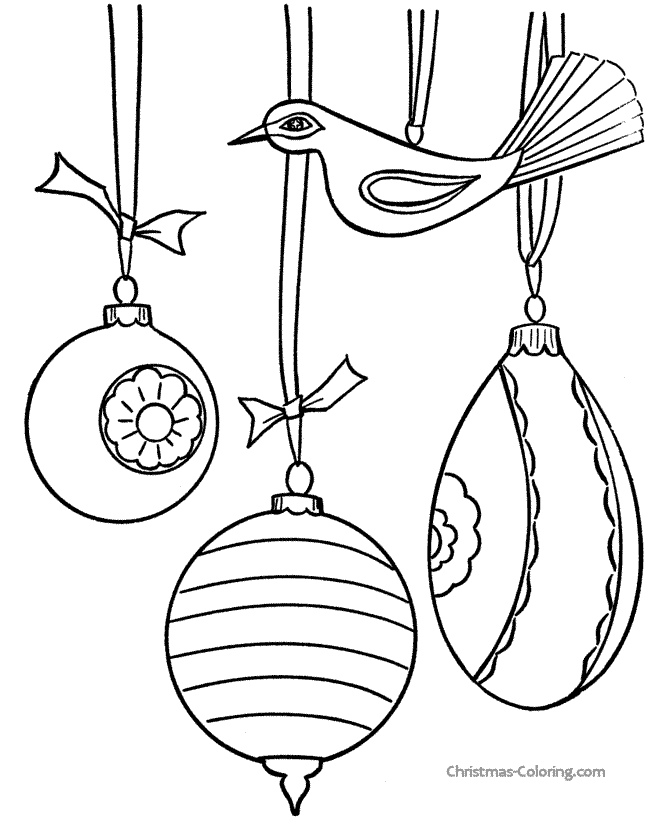 printable Christmas ornament coloring page