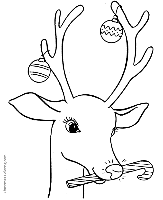 Rudolph red-nose reindeer coloring page
