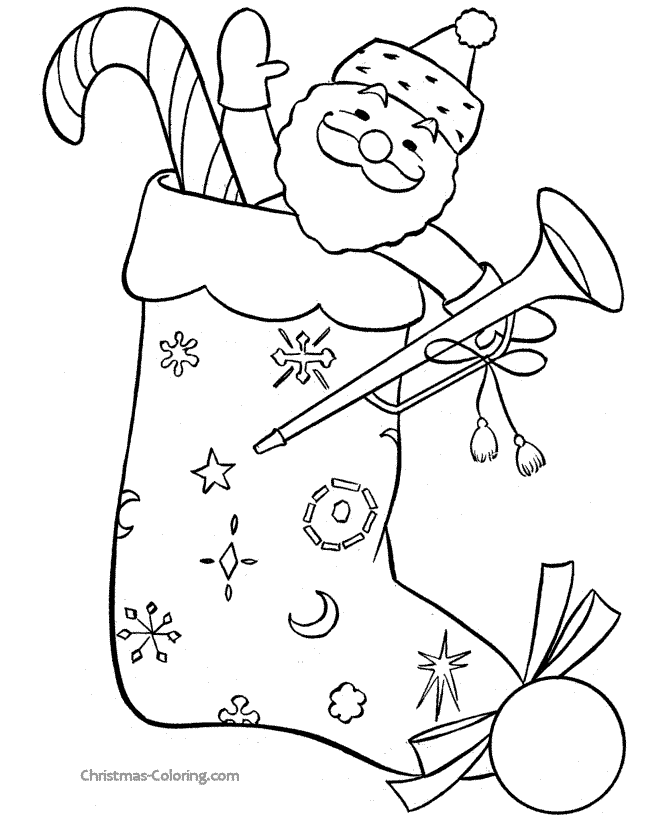 Christmas stocking coloring page