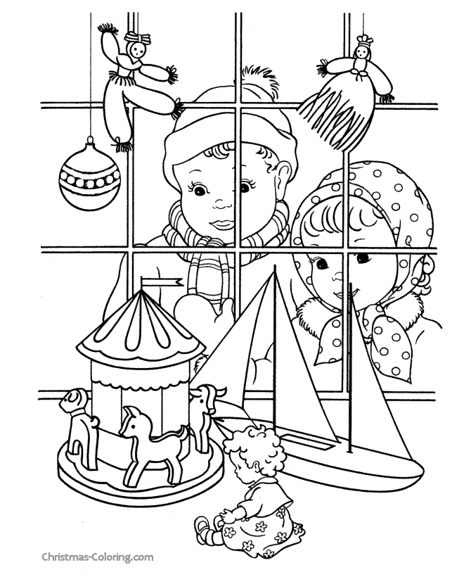 Christmas toy coloring page