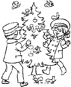 coloring page of Christmas tree