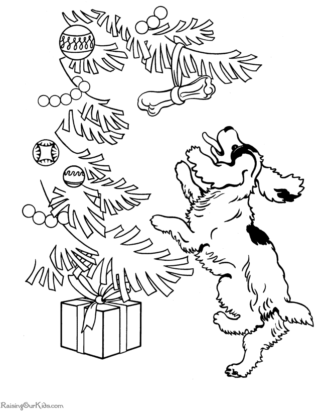 A present for the dog coloring page!