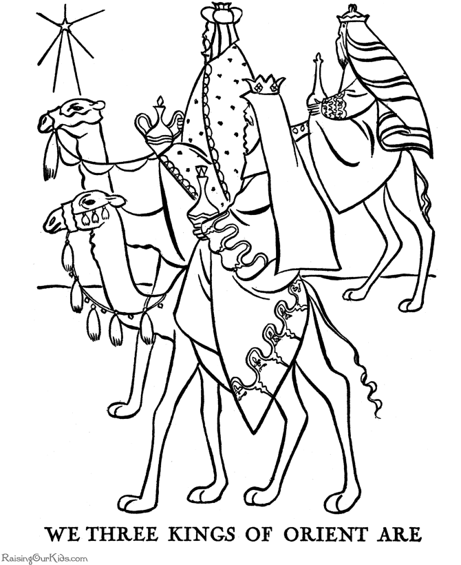 The Three Wisemen coloring pages!