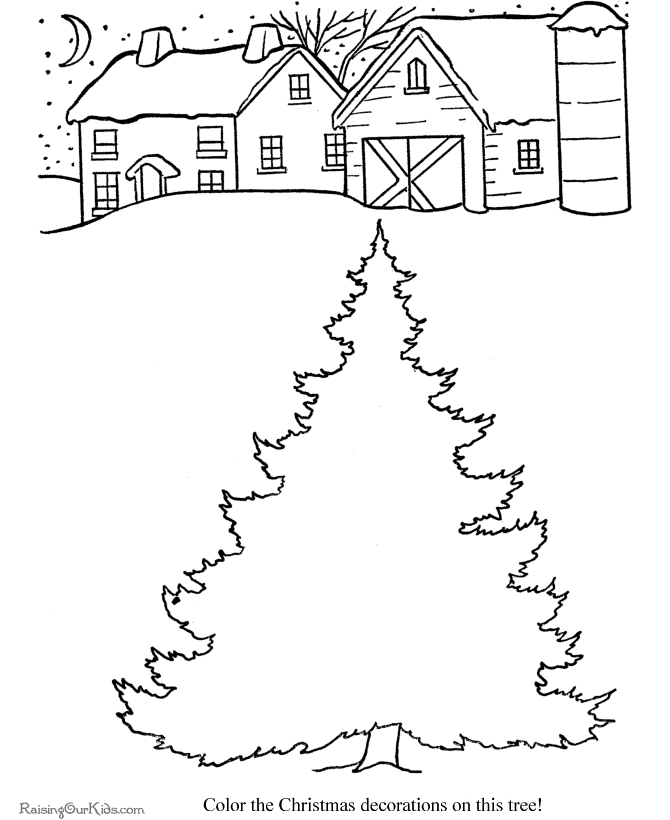 Decorate the Christmas Tree printable coloring pages!