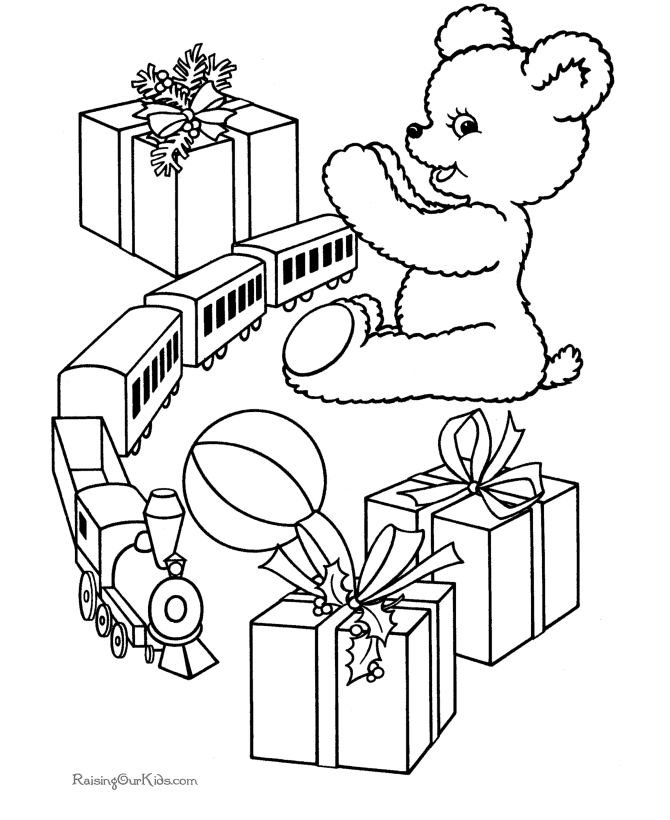 Christmas gift kid's printable coloring page!