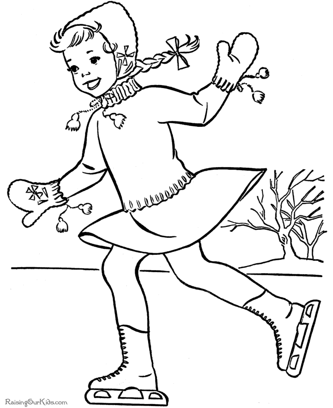 free printable christmas coloring pages  new skates