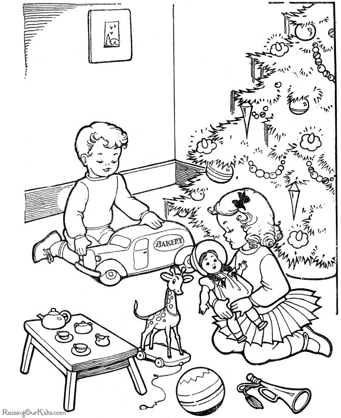 Kids free printable Christmas color page!