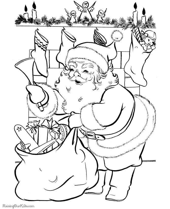 santa-delivers-christmas-coloring-pages