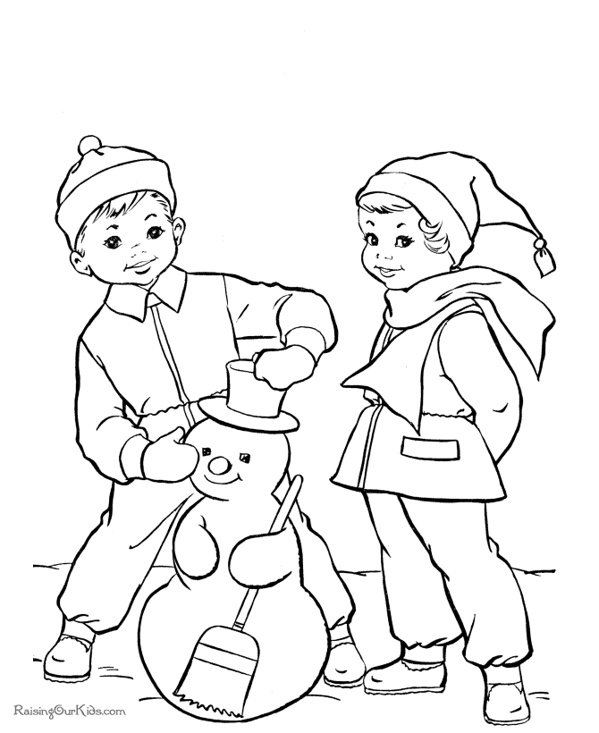 Printable Christmas coloring pages - Snowman!