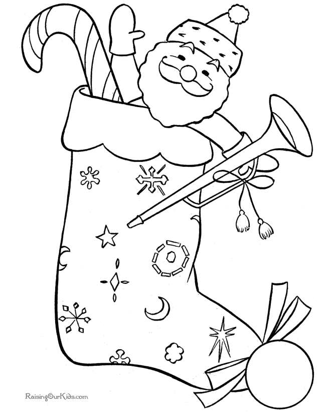 Full Christmas stocking coloring pages!