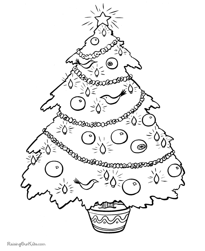 Christmas Tree Coloring Pages Printable Coloring Page - Free Holiday  Coloring Pages For Adults