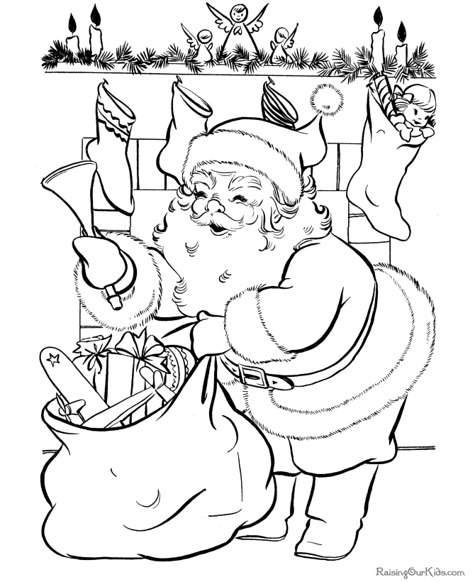 Free Printable Santa Coloring Pictures!